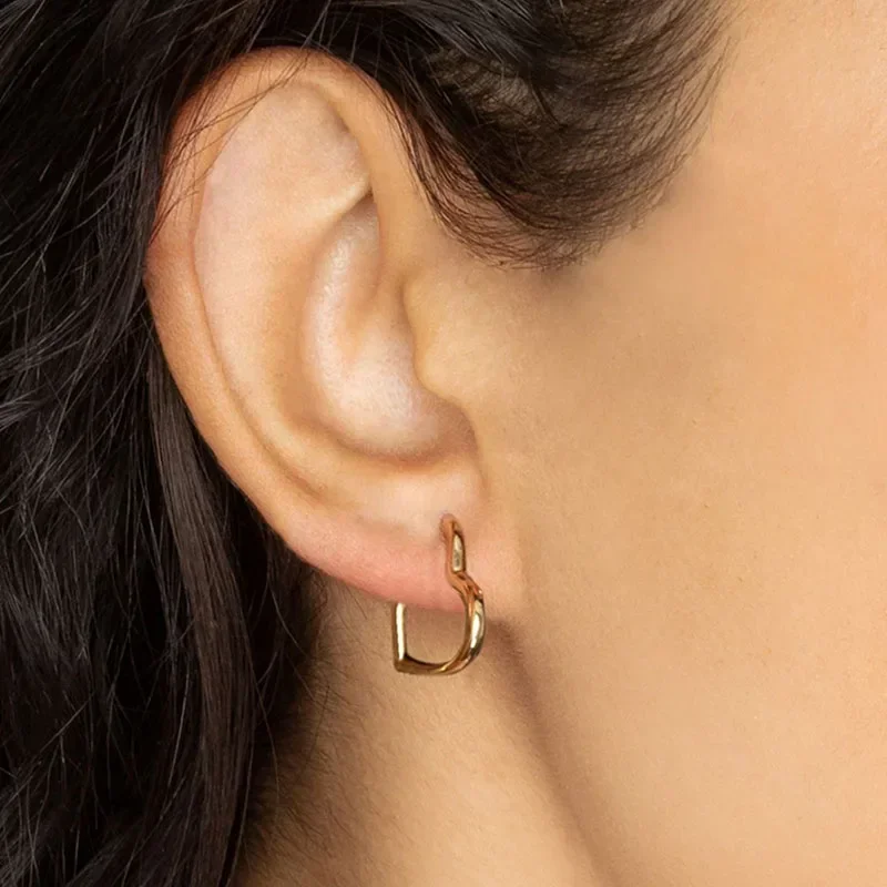 925 Sterling Silver Ear Needle Vintage Hoop Earring for Women Minimalist Geometry Gold Earrings Party Fashion Jewelry Gift