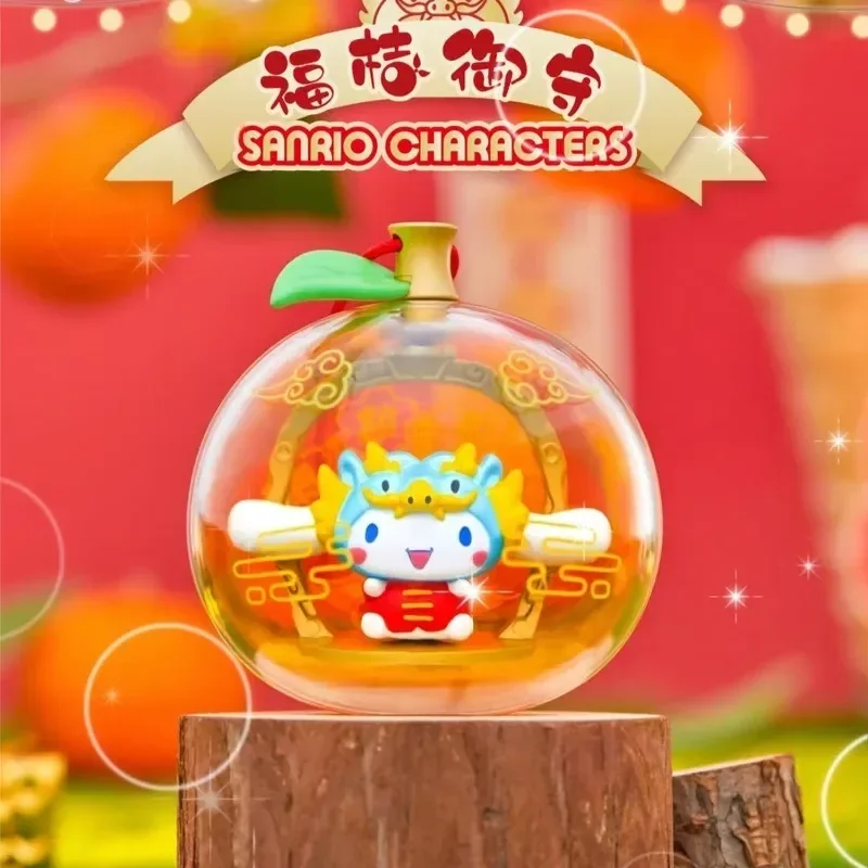 Sanrio Hello Kitty Kuromi Lucky Orange Amulet Series Blind Box Action Figures Collectable Doll Desktop Ornaments New Year Gifts