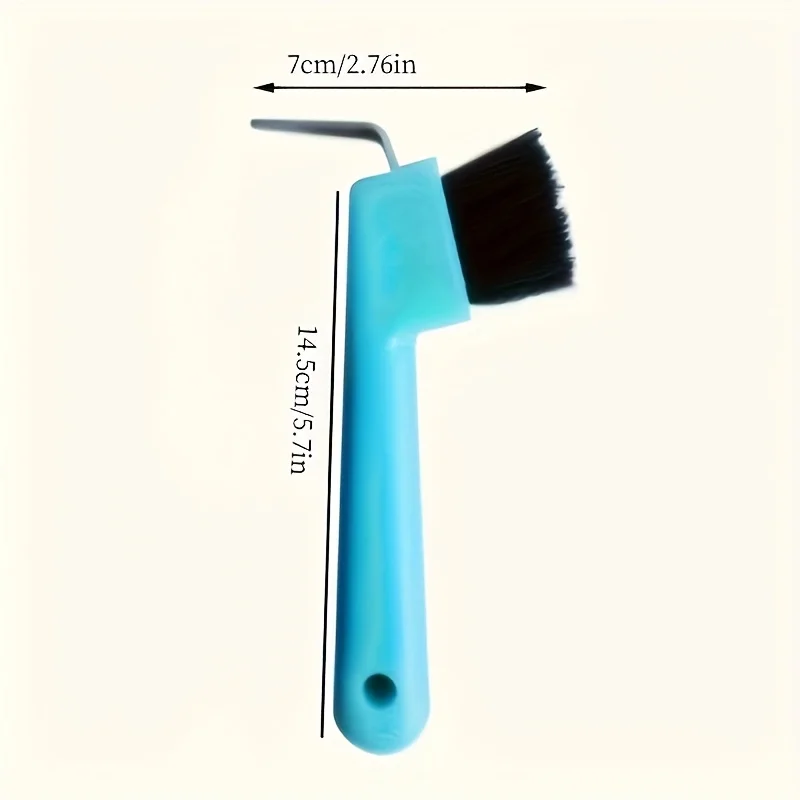 1pc Random color Horse Hoof Pick With Brush 2 in 1 Grooming Tool Metal Hook Stiff Bristle Cleaner for Horses Ponies Care