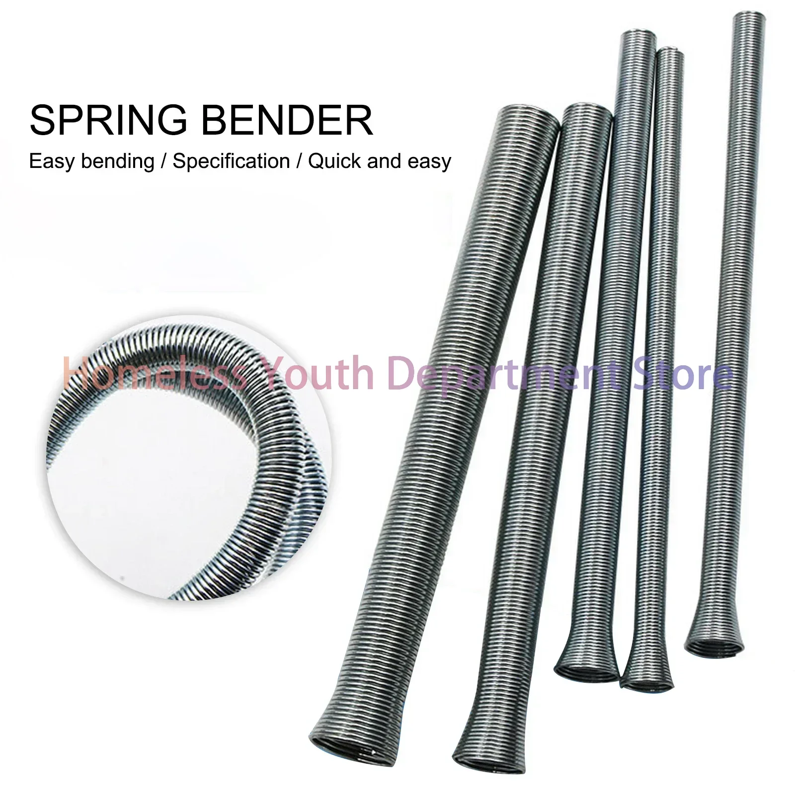 5pcs Spring Tube Tension Spring Pipe Bender Spring Steel for Air Condition Copper Aluminium Tube Bending Hand Tool Decoration
