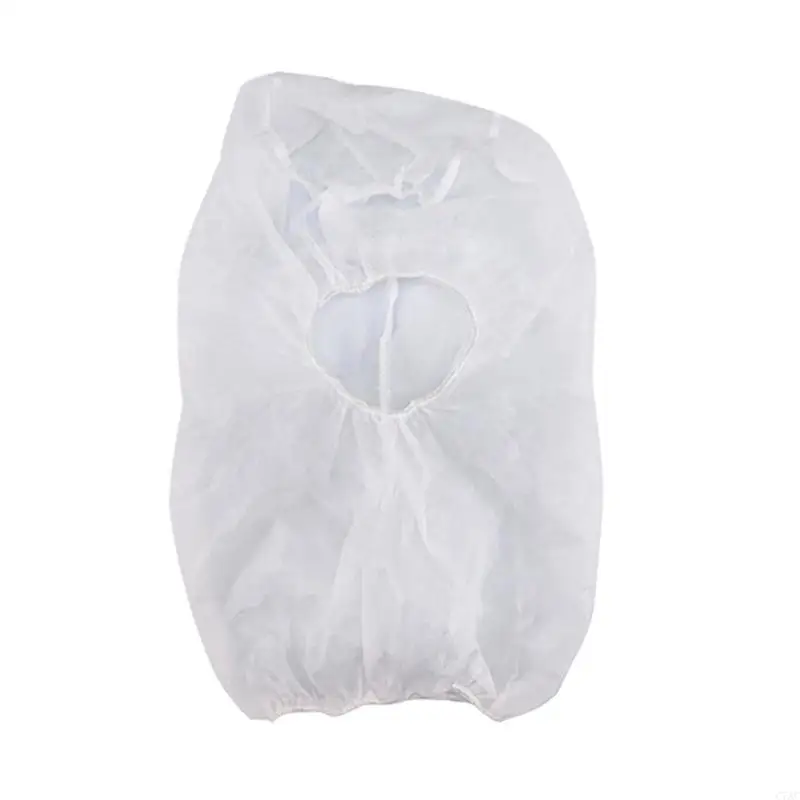 100Pcs Disposable Beard Hair Net Full Face Hood Cap Unisex Service C7AC