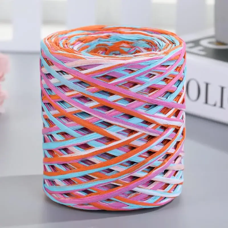 2023 200M Natural Raffia Straw Yarn For Knitting Crocheting Paper Threads DIY Handmade Summer Sunhat Beach Bag Freeshipping