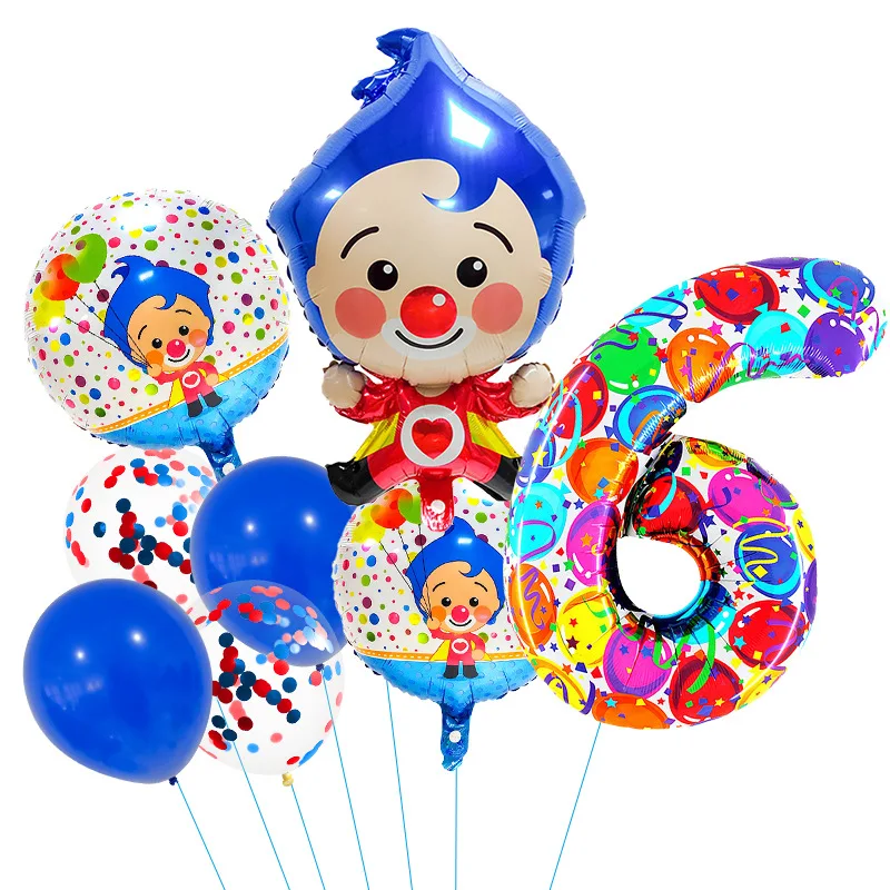 New circus themed cartoon clown aluminum film balloon set for children\'s birthday party decorations