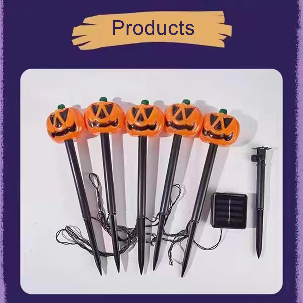 مخيف هالوين اليقطين حصة أضواء في الهواء الطلق الطاقة الشمسية شبح مسار ضوء مقاوم للماء غرادن مصباح حديقة زينة الهالوين