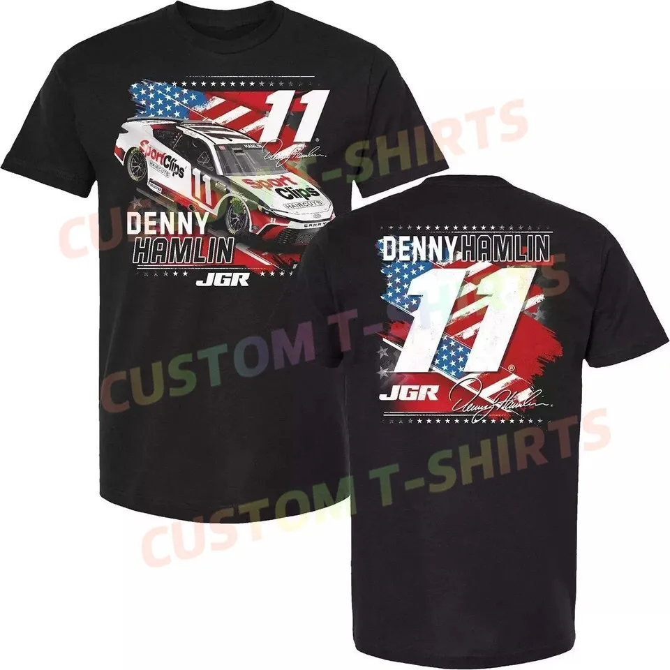 

Denny Hamlin 2025 T-Shirt Graphic Summer Short Sleeves 100% Cotton S-3XL