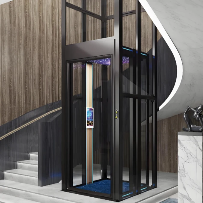 Personalized Home Elevator 300kg 3 Stops 0.4m S Custom Lighting Ceiling for Modern Villa High Quality High Efficiency