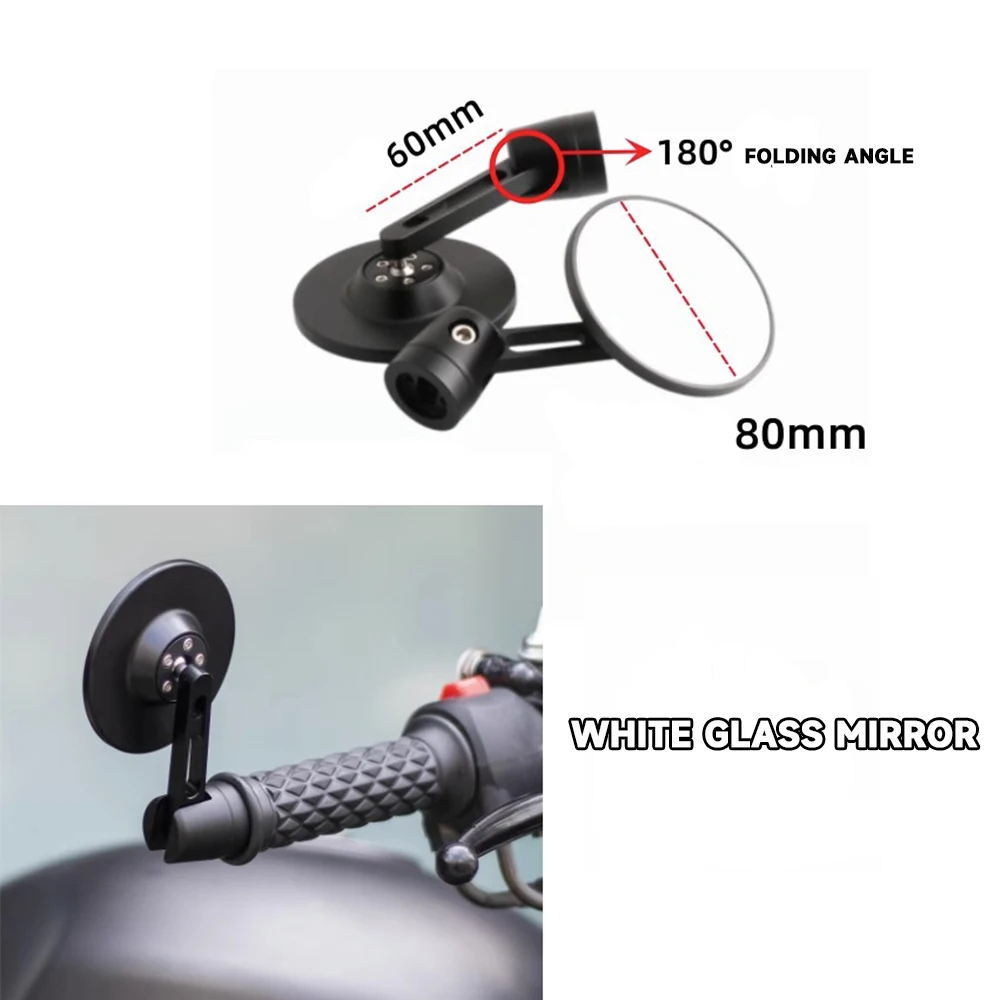 For MOTO Morini Seiemmezzo 6.5 61/2 SCR STR 650Motorcycle Mirror Aluminum Black Handle Bar End Rearview Side Mirrors  Accessorie