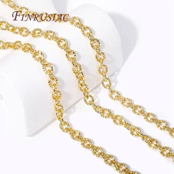 Cable texturizado de Metal chapado en oro de 18K, cadena en forma de O para hacer joyas, cadenas de carrete de alta calidad, hallazgos de joyería DIY, 4,7mm x 6mm