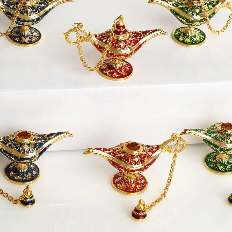 علاء الدين المصباح السحري سبيكة الحرف الزخرفية الحلي تمثال الزفاف عطلة حفلة غرفة المعيشة المنزلي سطح المكتب الديكور الحرف