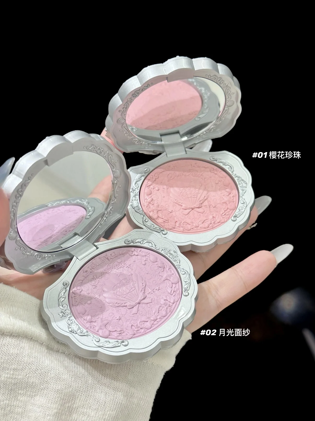 Flower Knows Shell's Collection Blush Matte Cheek Blusher Puder, pigmentiert, natürlich, sehr geschmeidig, Gesichts-Make-up – Detail 6