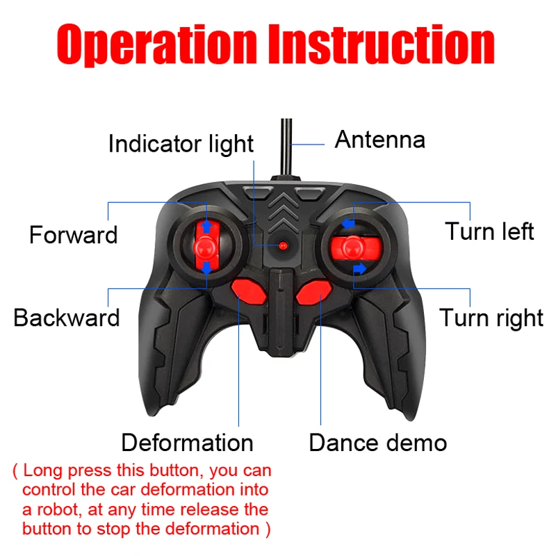 Robot elettrico per auto trasformazione RC 2 in 1: fantastico giocattolo per veicoli sportivi per ragazzi – Regalo per bambini per auto con deformazione telecomandata