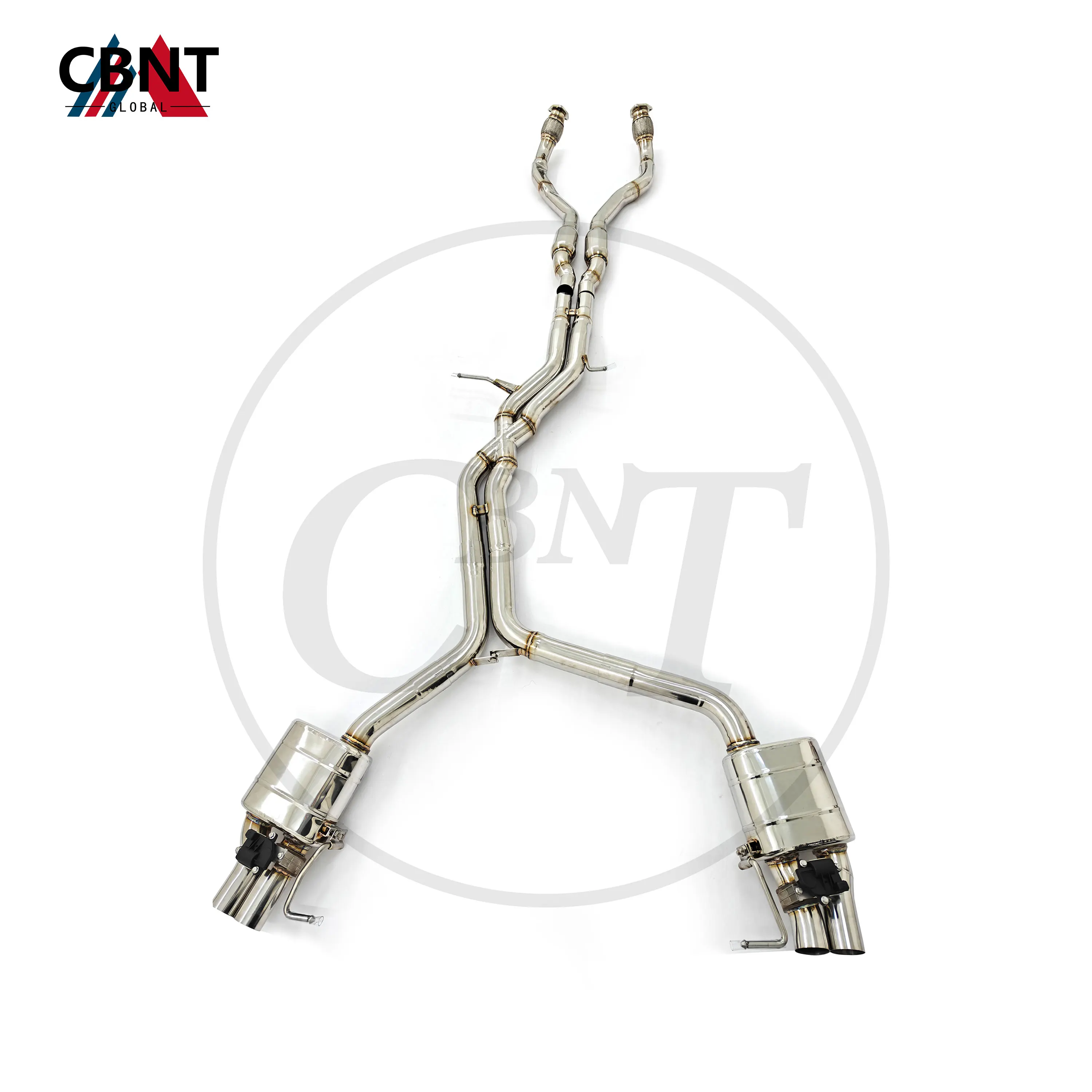 CBNT Valvetronic Exhaust-pipe Muffler for Audi RS5 B8 4.2L 2012-2018 High Performance SS304 Front Pipe & Valved Exhaust Catback