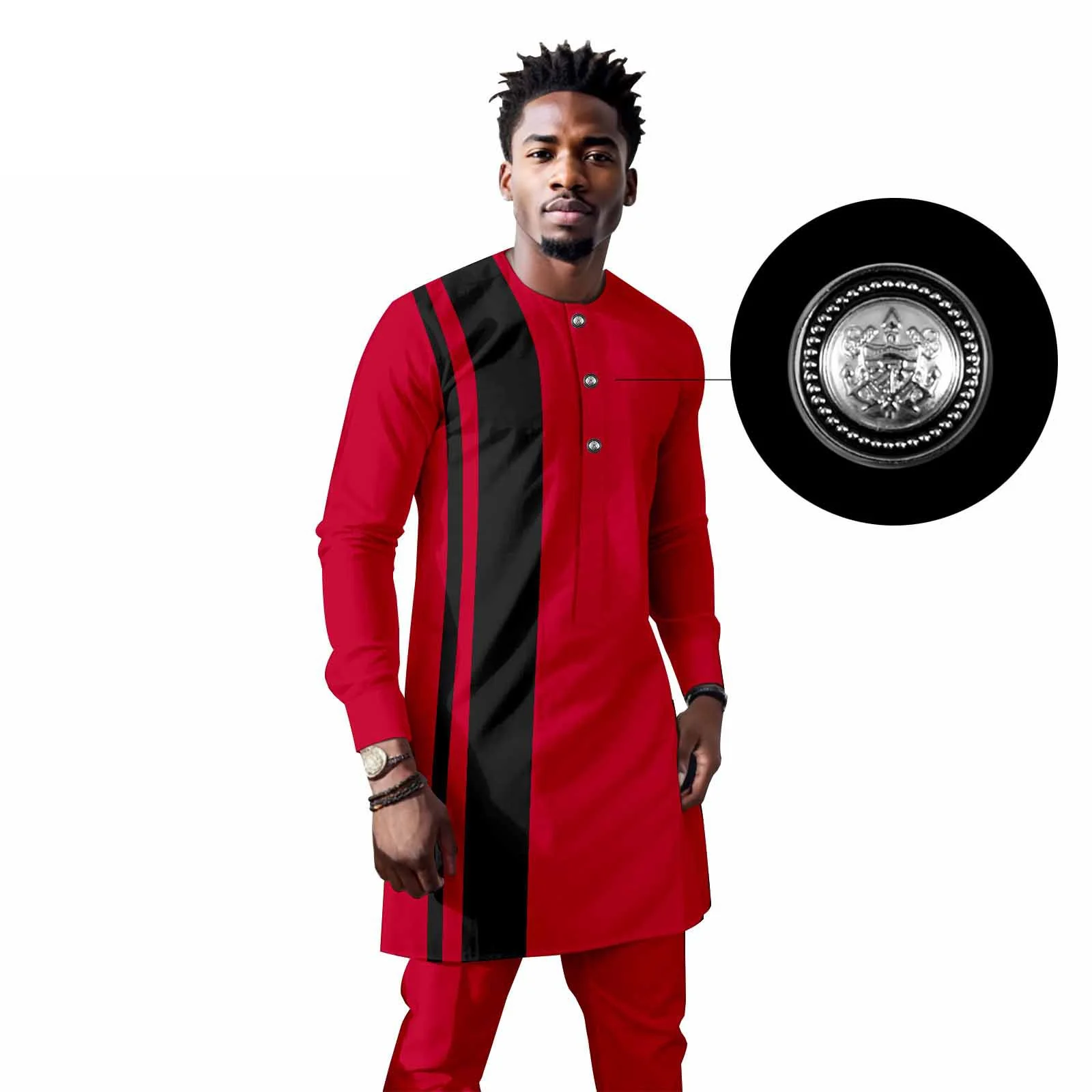 2023 Dashiki Men Tracksuit 2 Piece African Shirts and Ankara Pants Suits Plus Size Outwear Clothes Wear Plus Size Casual Outfit