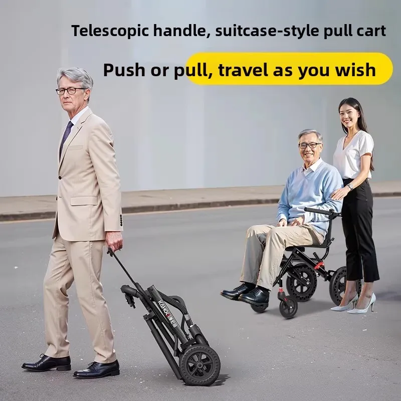 Lightweight Foldable Travel Wheelchair