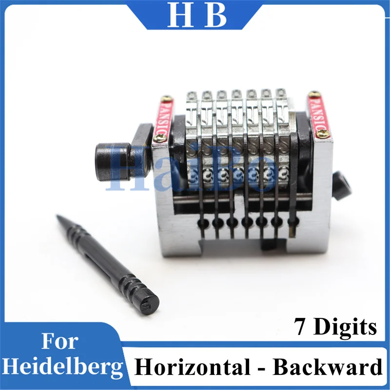 HaiBo Best Quality 7 Digits Printing Numbering Machine Horizontal Backward With Last 3 Numbers Sinkable