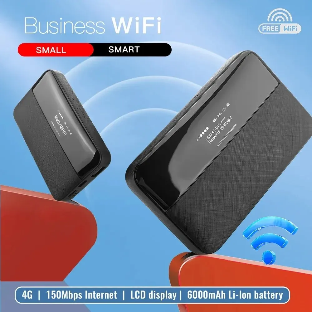 KuWFi-Modem routeur mobile sans fil portable, mini point d'accès extérieur, carte SIM 4G, Wi-Fi de poche, 6000 Mbps, 150 mAh débloqué