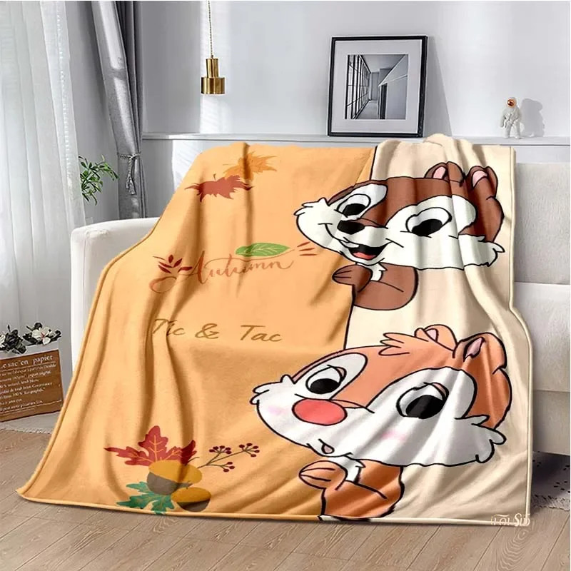 Disney Chip&Dale Cartoon Anime kawai Blanket for Super Soft Cute Blanket for Travel Bedding Couch Sofa Bed Blanket Birthday Gift