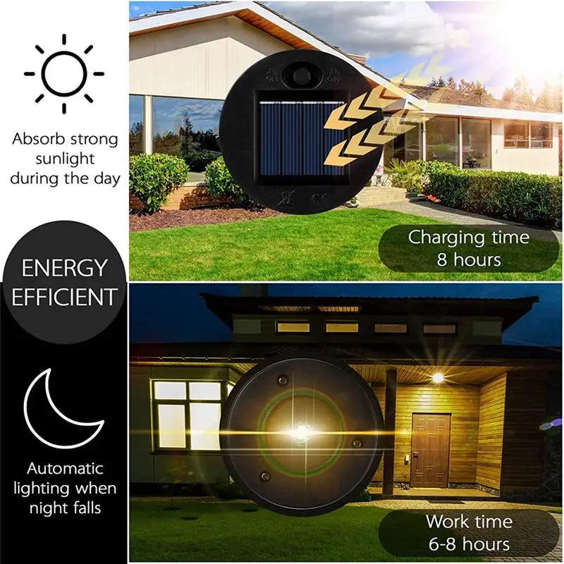 12 Pack Replacement Solar Light Parts Solar Light Replacement Tops Waterproof LED Solar Panel Lantern Lid Light Outdoor view 2