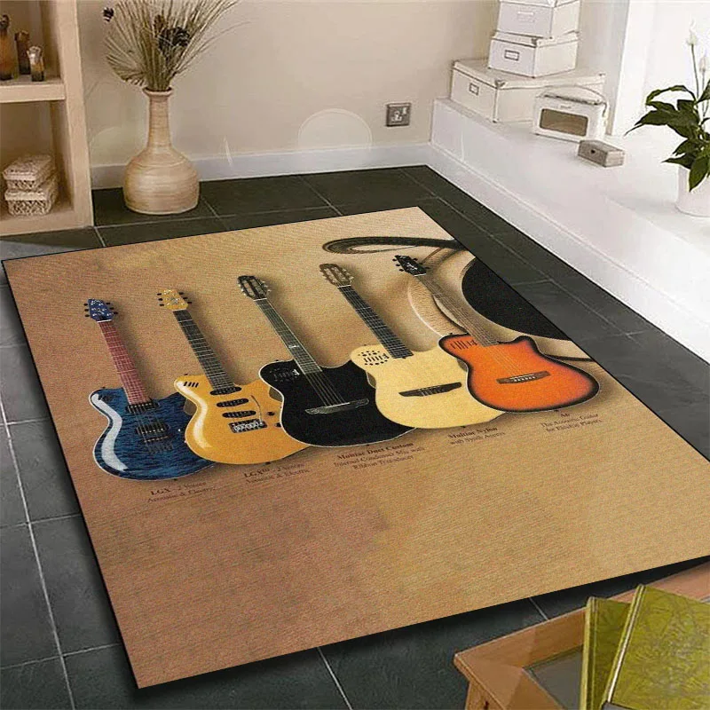 Music guitar printed pattern carpet living room sofa bedroom electronic sports table chair floor decoration 