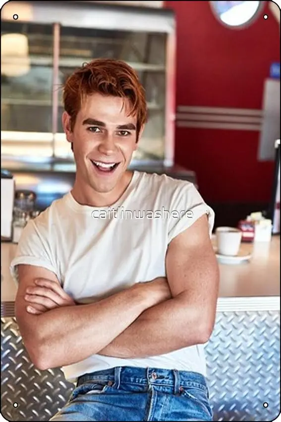 KJ Apa Poster Funny Metal Tin Sign for Home Kitchen Bar Room Garage Decor 