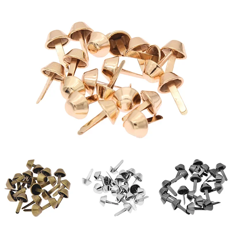 20pcs Two Foot Rivets Bucket Nails 12mm Leather Screws Bags Purse Metal Decorations Studs Bucket DIY Crafts Accessories Handbag