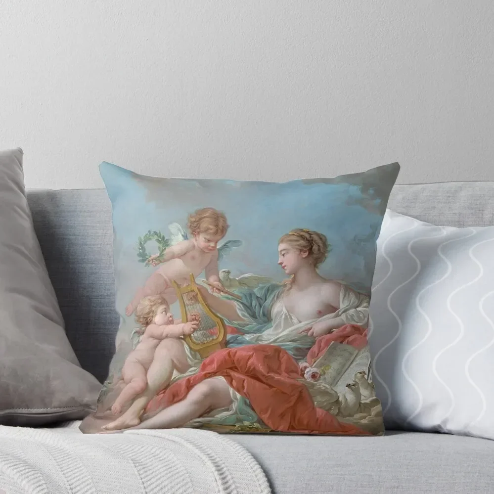 

Allegory of Music Franois Boucher Throw Pillow covers for pillows Marble Cushion Cover anime girl Pillow