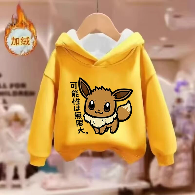 Sweat-shirt à capuche Pokemon pour enfants, imprimé Anime Pikachu Gengar, vêtements de sport à capuche, mode pour garçons et filles, vêtements chauds d'hiver