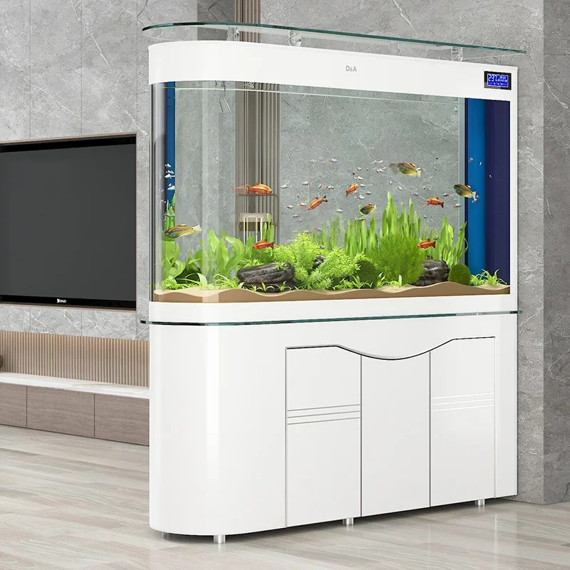A  Bullet Side Filter Fish Tank Living Room Partition Screens Large Floor Intelligent Ecological Bottom Filter Aquarium