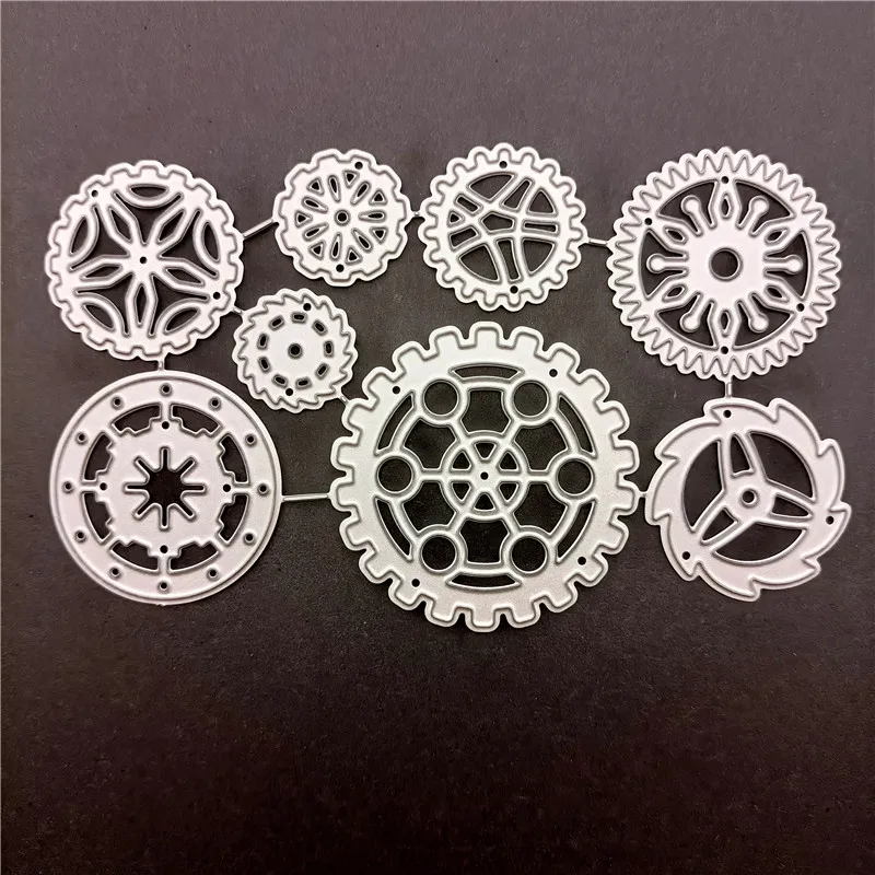 Crazyclown 8pcs  Round Shape Lace Carbon Steel Embossing Metal Cutting Dies Photo Album Decor Knife Mould DIY Scrapbooking