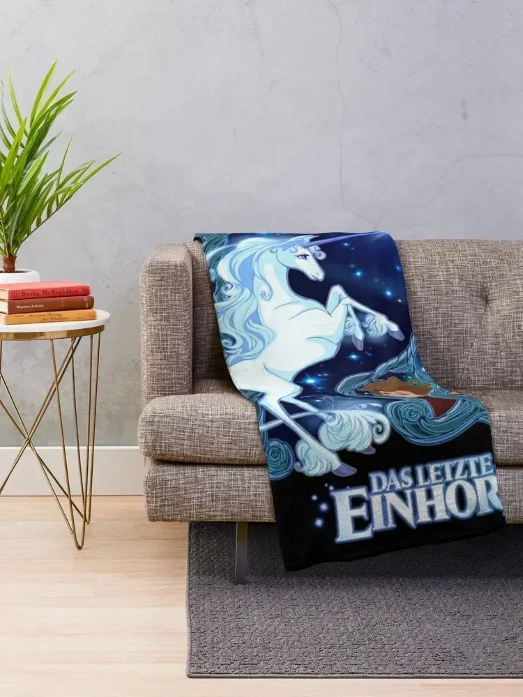 Das letzte Einhorn - German Throw Blanket Decorative Sofa Thin Flannel Winter beds Blankets