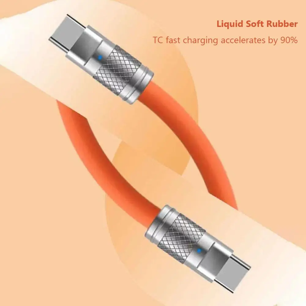 100W Fast Charging Cable 1M 1.5M 2M Liquid Silicone Type-C Charger Cable Type-C To C Versatile Compatibility PD Type C Cable