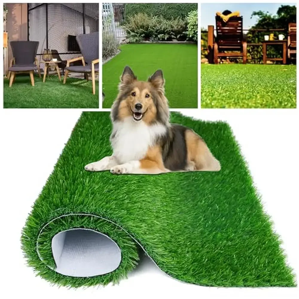 

3x5 FT Extra Soft Artificial Grass Rug High Drainage & Pet Friendly Fake Grass Mat Dogs Patio Balcony Greenery Durable UV