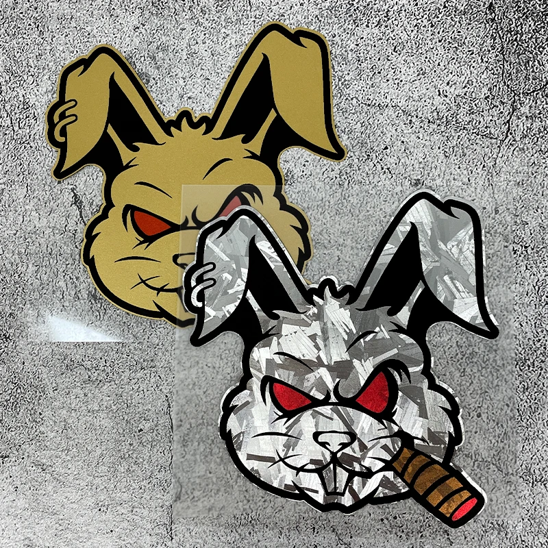 

1PC Smoking Rabbit Motorcycle Stickers Waterproof for Motorbike Fairing DIY Scooter Helmet Box Car Window Universal Vinyl Decals
