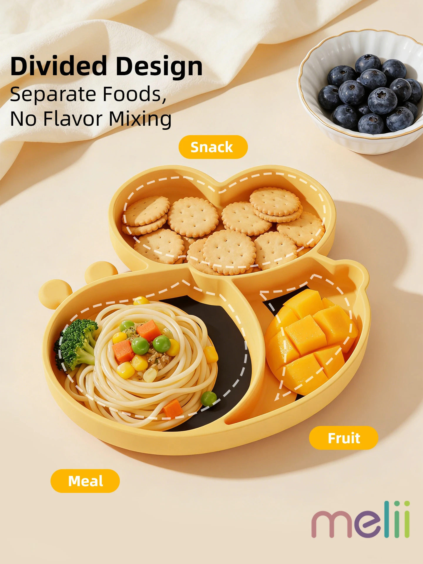 Melii Silicone Suction Plate D - Baby Food Dinner recension och pris