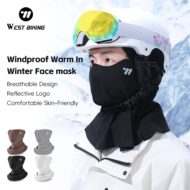 

Зимняя велосипедная маска WEST BIKING, теплый шарф с подвесными ушками, повязка на голову, маска для лица, унисекс, встроенная защита шеи, велосипедная маска, спортивный шарф