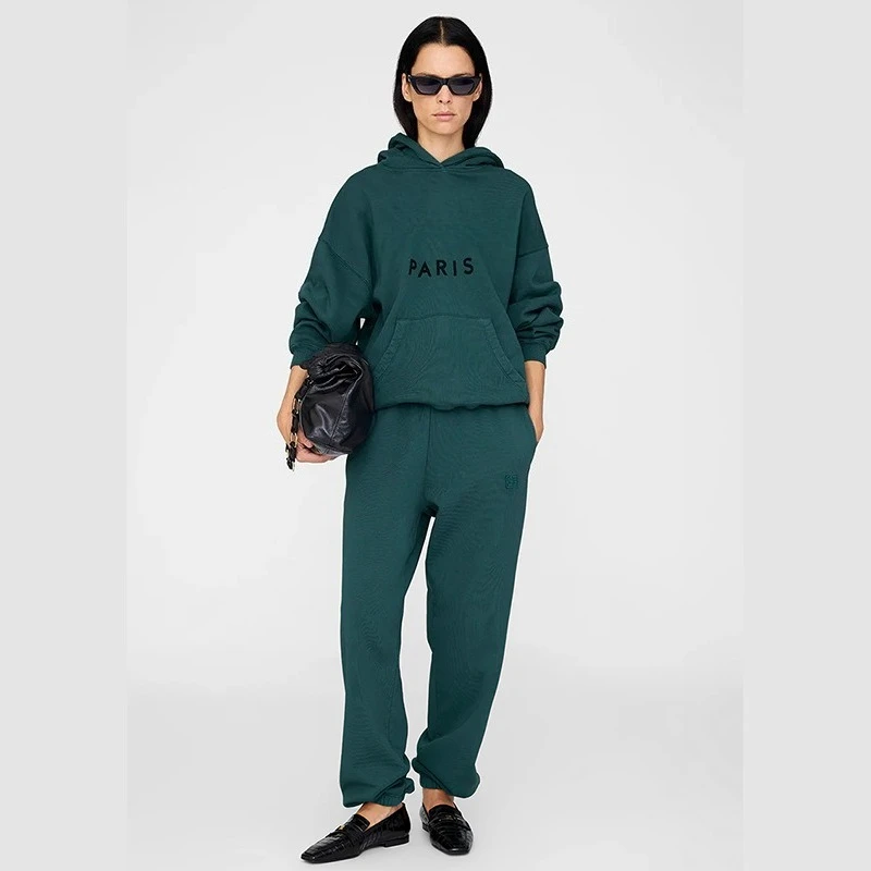 25 الخريف والشتاء رسالة جديدة التطريز الأوسط الخصر الصوف خميرة غسل المياه المقلية اللون Sweatpants المرأة القديمة