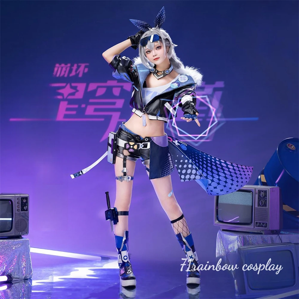 Silver Wolf Cosplay Honkai: Star Rail Silver Wolf Cosplay Costume Christmas Roleplay Uniforms Sets Wig Shoes Costumes Cosplay