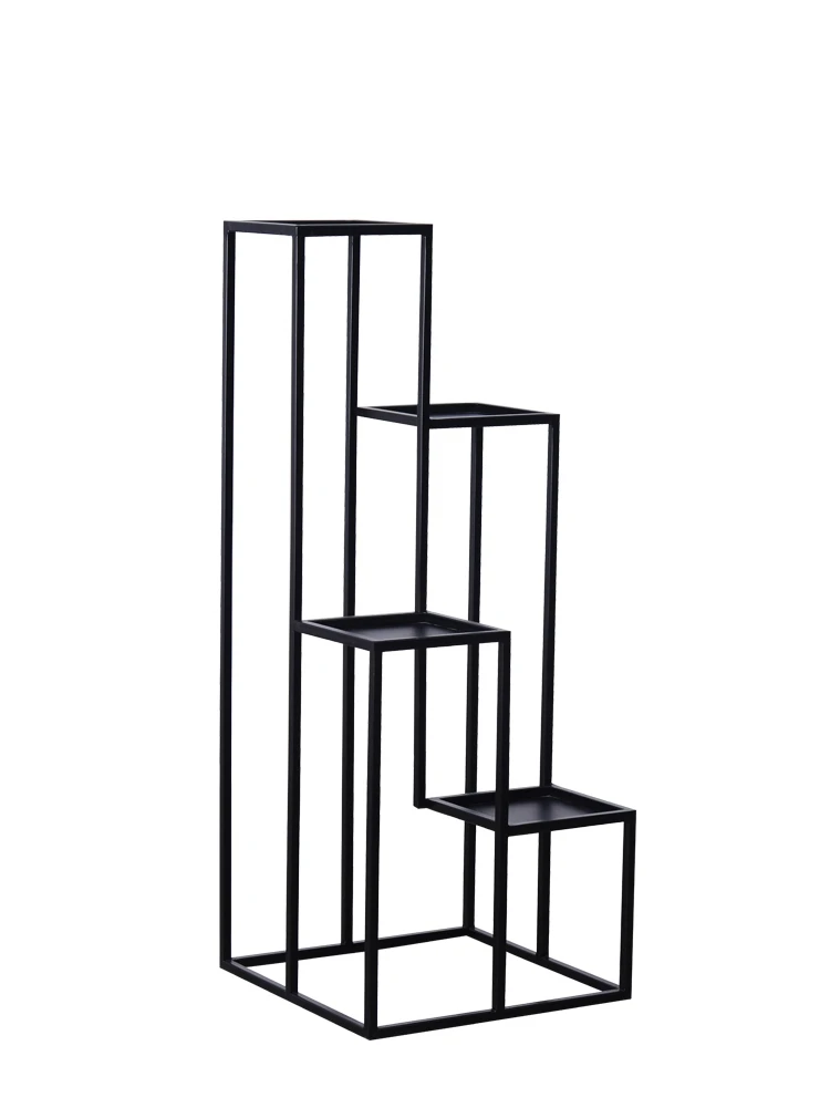 

Nordic Style Wrought Iron Flower Stand Living Room Indoor Multi-Layer Rack Balcony Decorative Plant Pot Shelf