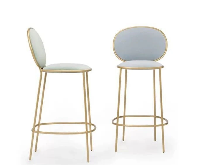 Minimalist metal café bar chairs restaurant bar front desk drinking chairs casual café bar chairs