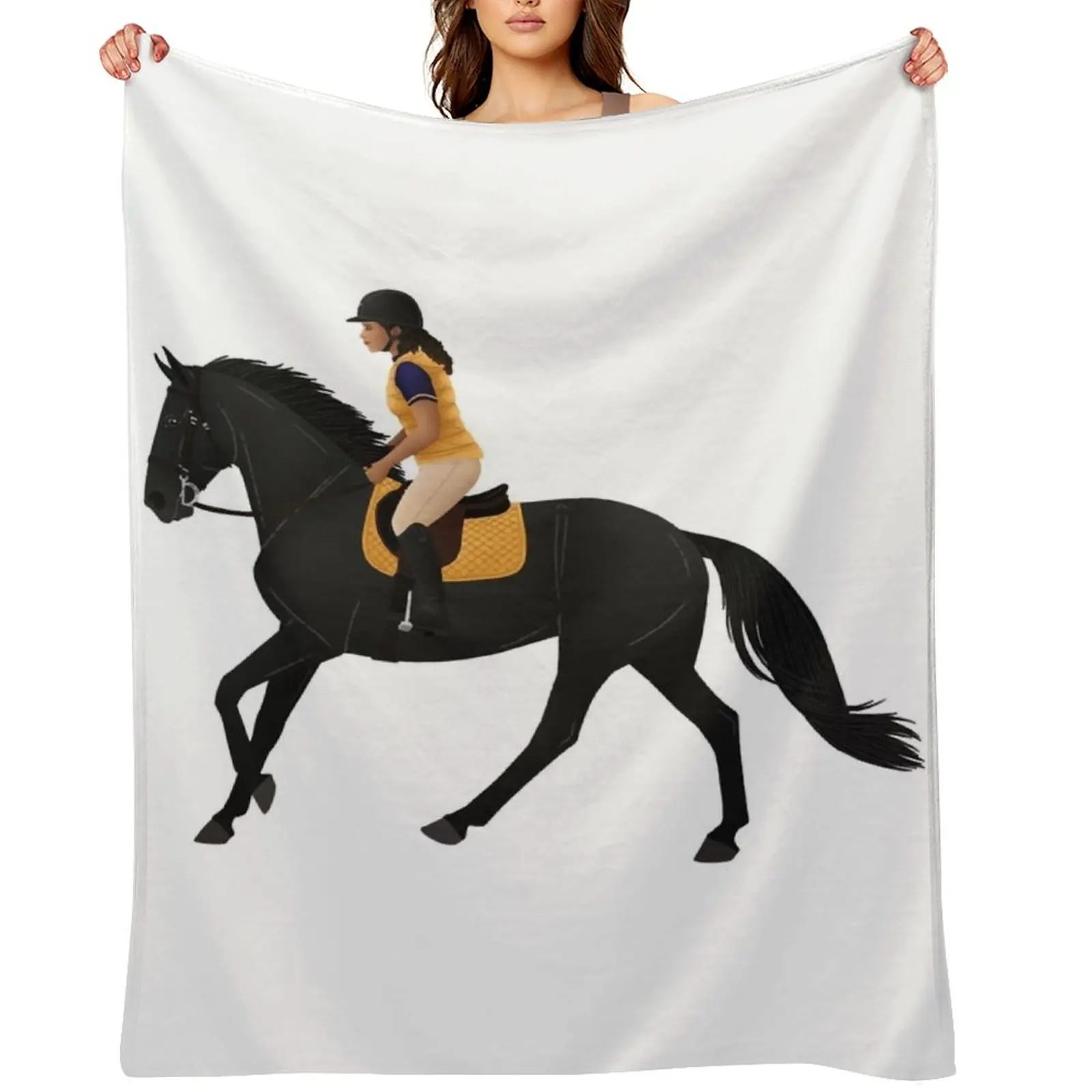 

Zoe and Raven from Free Rein - Equine Rampaige Throw Blanket Cute blankets and throws Nap christmas decoration Blankets