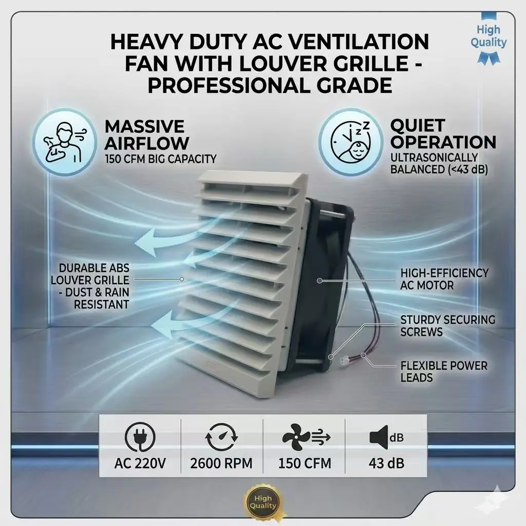 Industrial Axial Fan Exhaust Fan, Air Filter Ventilation Dust Circulation Cooling System 110 & 220V Dual Voltage AC Fan Filter