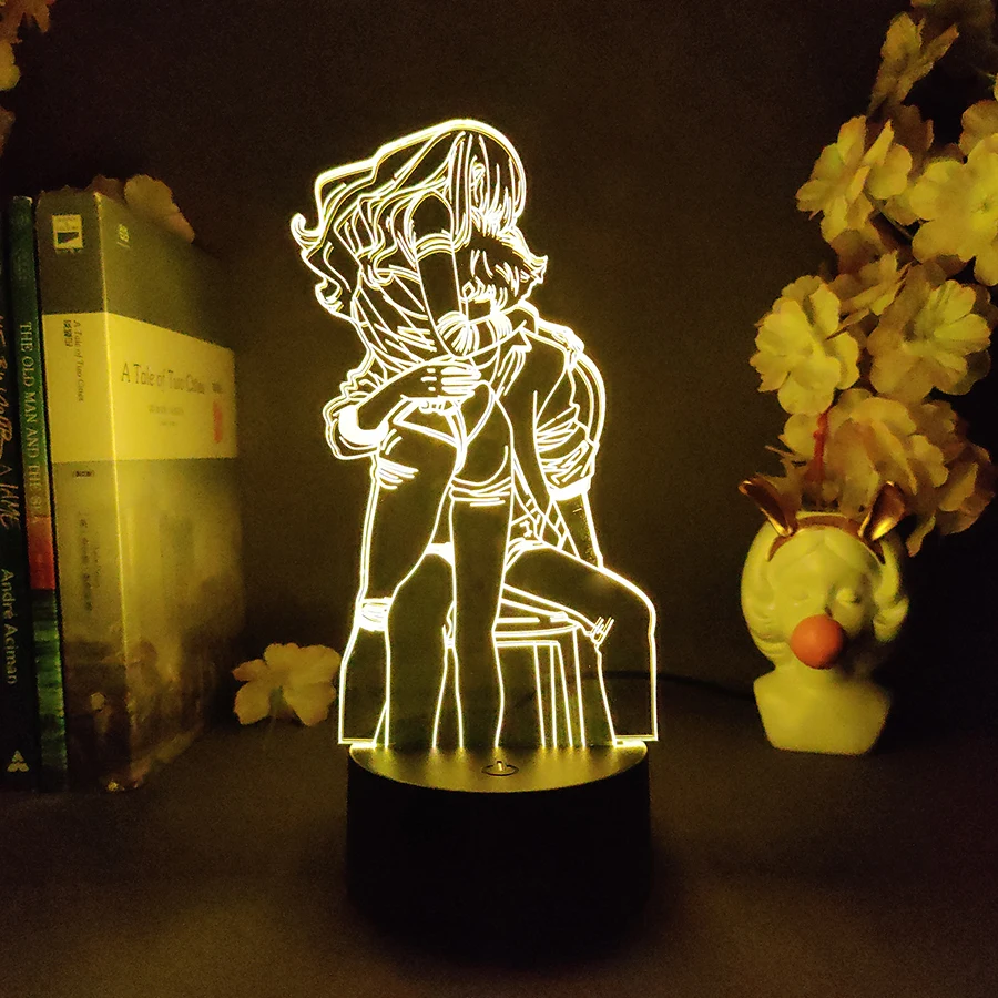 أنيمي جوليا وسبايك ثلاثية الأبعاد الوهم الاكريليك مصباح 7 تغيير لون USB بالطاقة ضوء الليل الديكور هدية عيد الميلاد للأصدقاء الاطفال