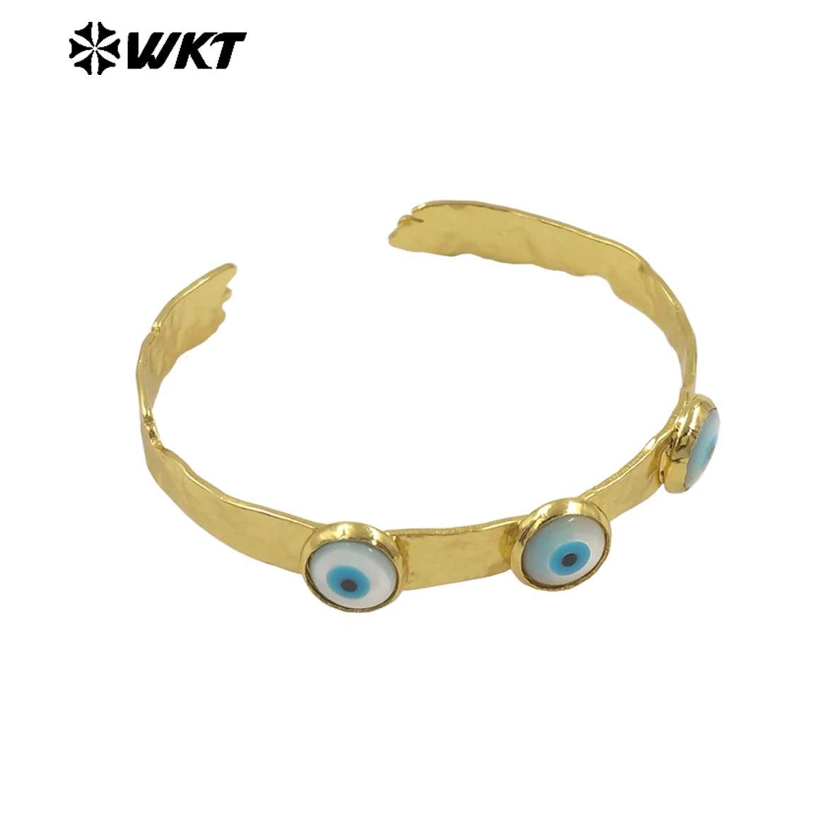 

WT-MPB113 2024 Adjustable Evil Eye Shell Bracelet With Thin Edges Design Personalized Bangle For Women Party Decoration