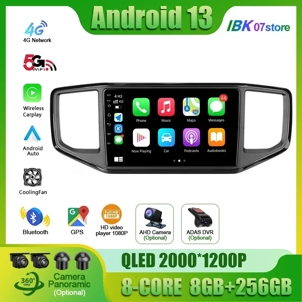 Android 13 Carplay For Volkswagen Amarok 1 2016 - 2020 Navigation GPS Wireless Auto Car Stereo Radio Multimedia 4G Wifi NO 2DIN