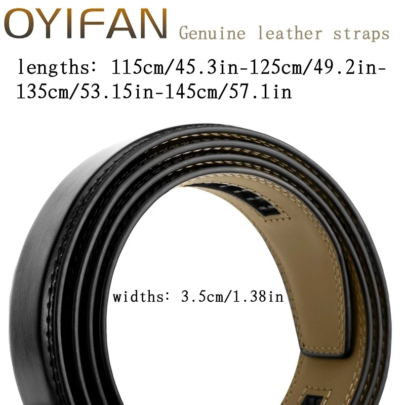 OYIFAN Men Belt Automatic Buckle Belt Genune Leather Wysokiej jakości paski dla mężczyzn Skórzany pasek Casual Buises for Jeans belt men