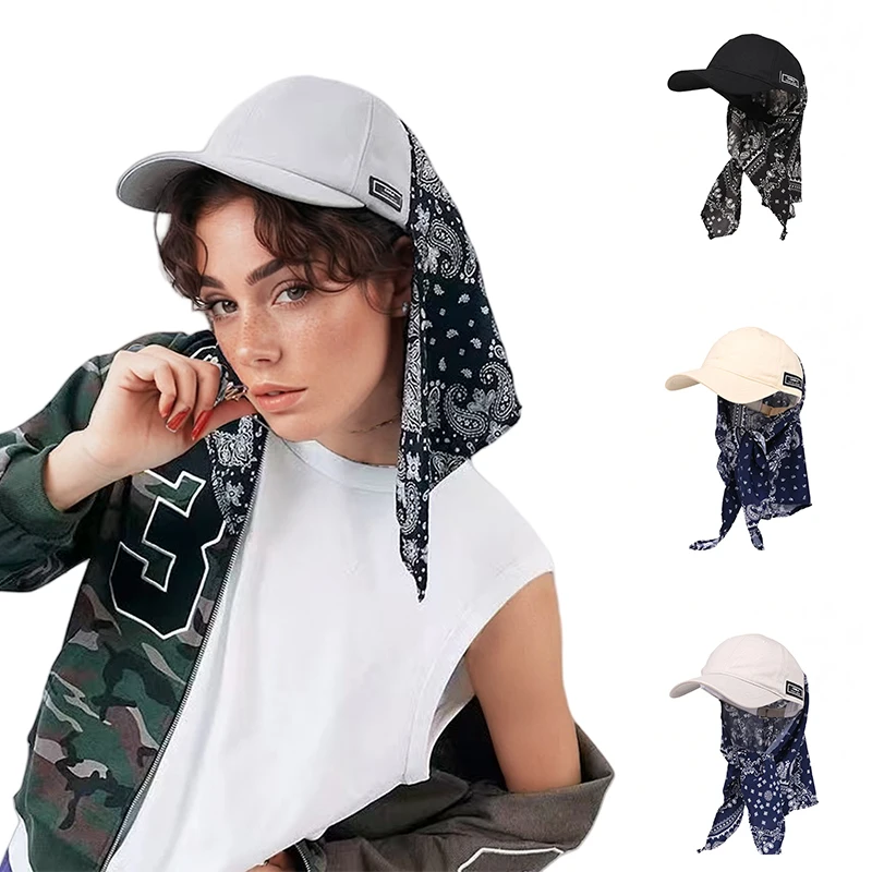 

Fashion Lightweight Baseball Cap Men Women Summer Outdoor Sports Breathable Adjustable Sunscreen Hat with Printing Headscarf