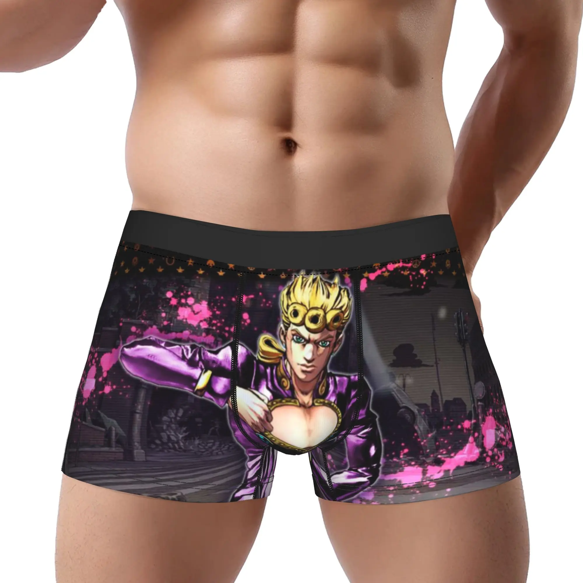 Psychic Battle Warrior JoJo's Bizarre Adventure Underpants Breathbale Panties Male Underwear Print Shorts Boxer Briefs