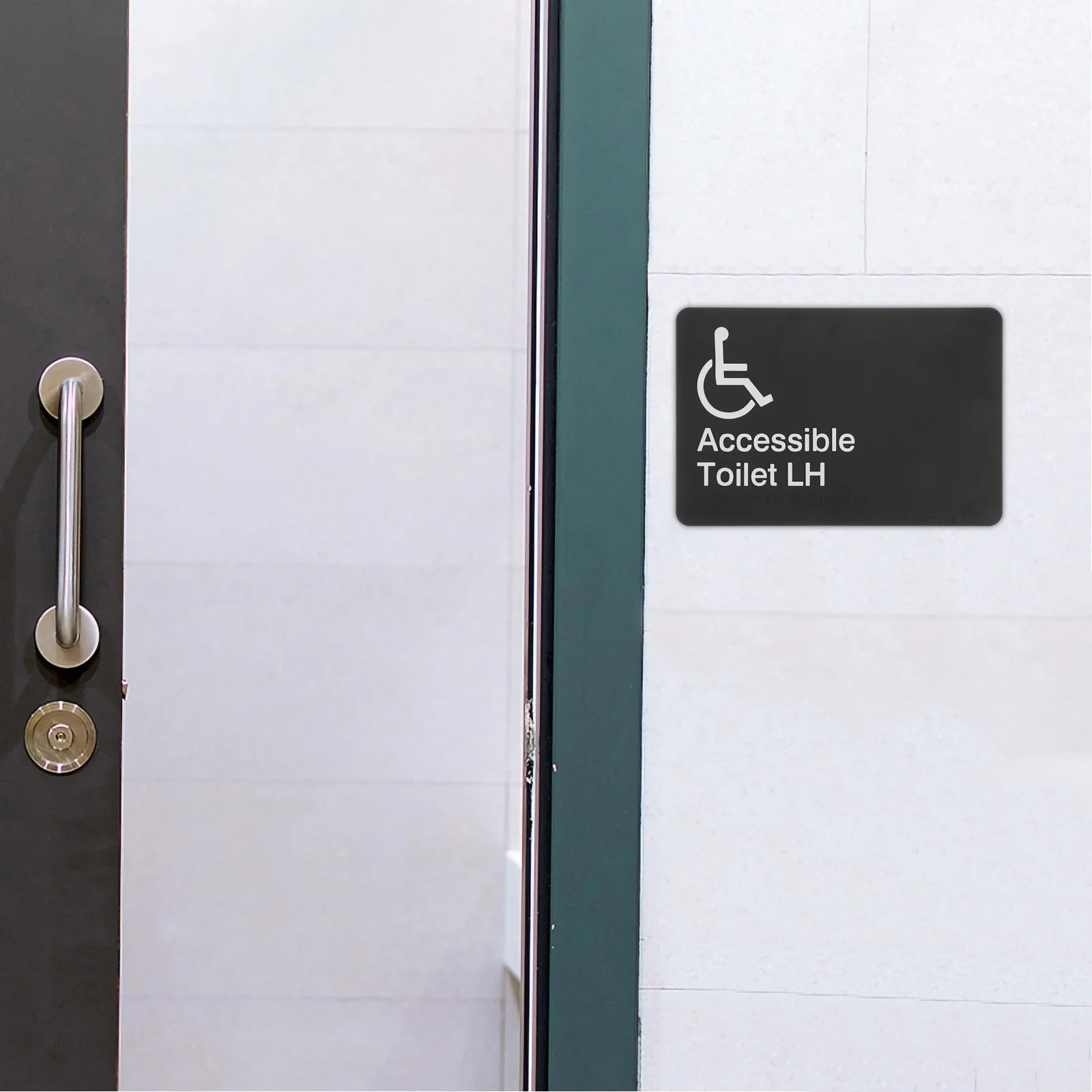 

Disabled Door Sign Accessible Entrance Durable ABS Tactile Braille Disabled Restroom Wheelchair Wall Sign Signage