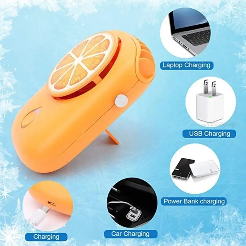 27RB Hanging Neck Fan Necklace Air Cooler Rechargeable Mini USB Fan No Curly Hair for Home Office Sports Travel
