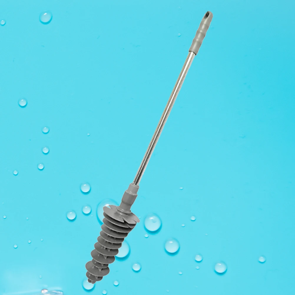 

Flexible Toilet Rust Resistant Swirl Piston Head Clog Remover Ergonomic Handle For Siphon Toilets Grey Toilet Plunger